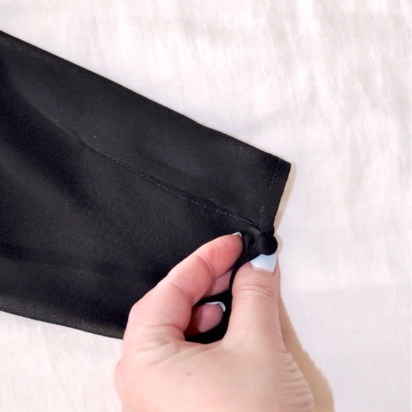 NWOT St. John Front Ruffle Silk Blouse in Black - Picture 7 of 8